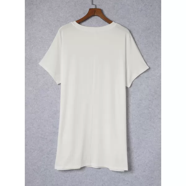 Dokotoo Womens Summer Casual Shirts Short Sleeve Tunic Tops with Pockets