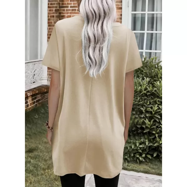 Dokotoo Womens Summer Casual Shirts Short Sleeve Tunic Tops with Pockets