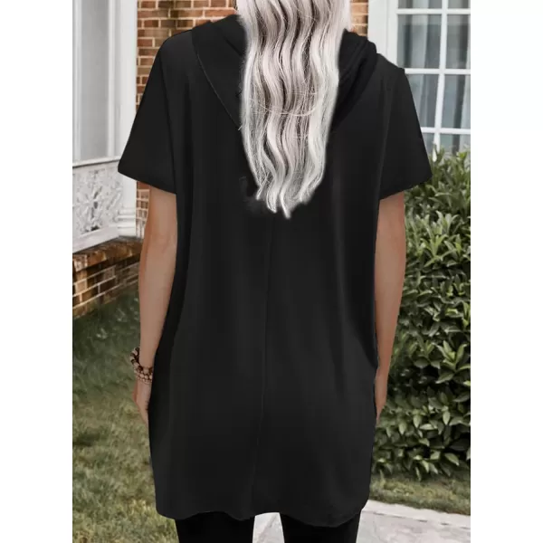 Dokotoo Womens Summer Oversized Hoodies Casual Short Sleeve Shirts Fashion Tunic Tops with Pockets