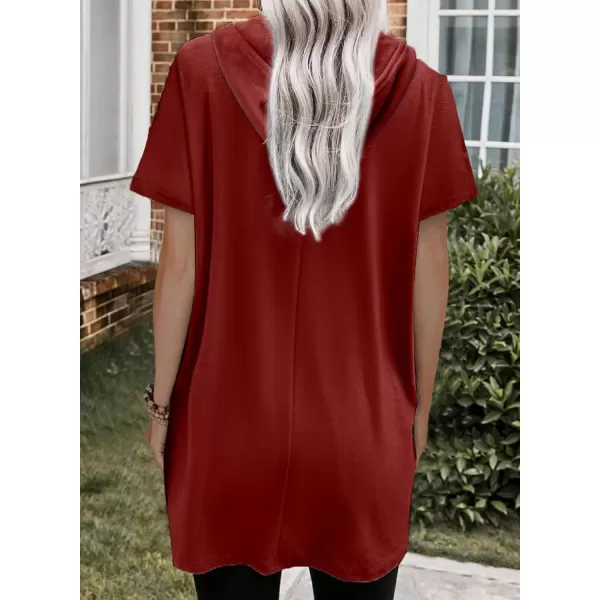Dokotoo Womens Summer Oversized Hoodies Casual Short Sleeve Shirts Fashion Tunic Tops with Pockets