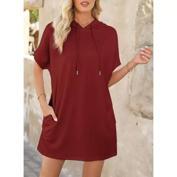 Dokotoo Womens Summer Oversized Hoodies Casual Short Sleeve Shirts Fashion Tunic Tops with Pockets
