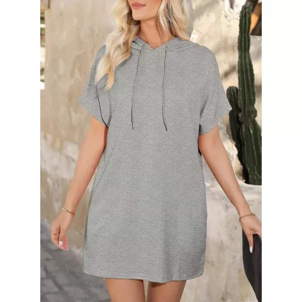 Dokotoo Womens Summer Oversized Hoodies Casual Short Sleeve Shirts Fashion Tunic Tops with Pockets
