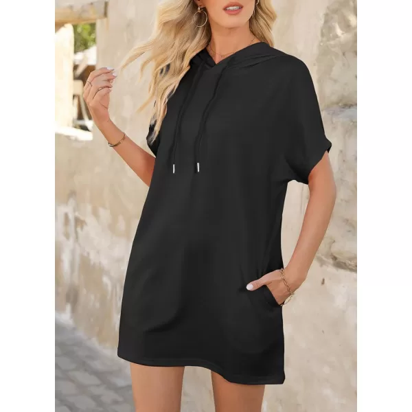 Dokotoo Womens Summer Oversized Hoodies Casual Short Sleeve Shirts Fashion Tunic Tops with Pockets