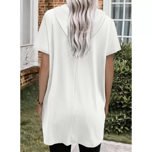 Dokotoo Womens Summer Oversized Hoodies Casual Short Sleeve Shirts Fashion Tunic Tops with Pockets