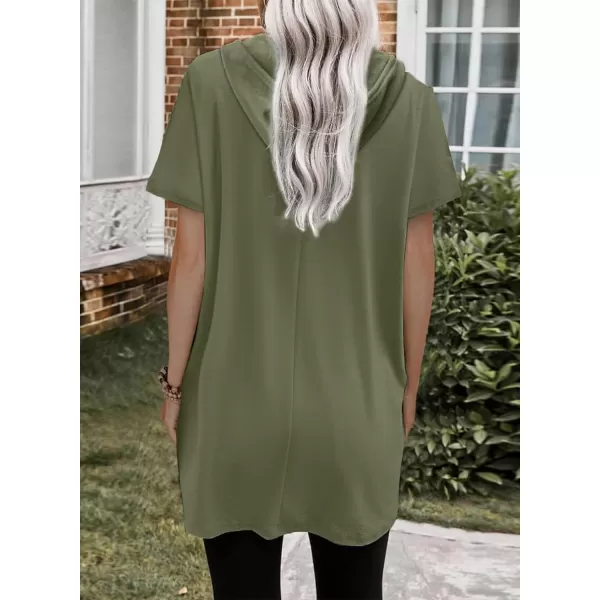 Dokotoo Womens Summer Oversized Hoodies Casual Short Sleeve Shirts Fashion Tunic Tops with Pockets