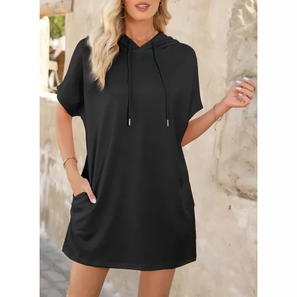 Dokotoo Womens Summer Oversized Hoodies Casual Short Sleeve Shirts Fashion Tunic Tops with Pockets