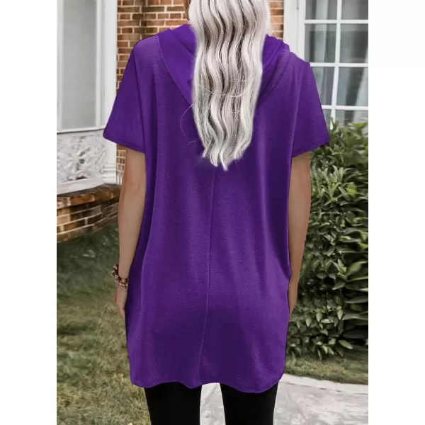 Dokotoo Womens Summer Oversized Hoodies Casual Short Sleeve Shirts Fashion Tunic Tops with Pockets