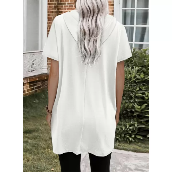 Dokotoo Womens Summer Oversized Hoodies Casual Short Sleeve Shirts Fashion Tunic Tops with Pockets