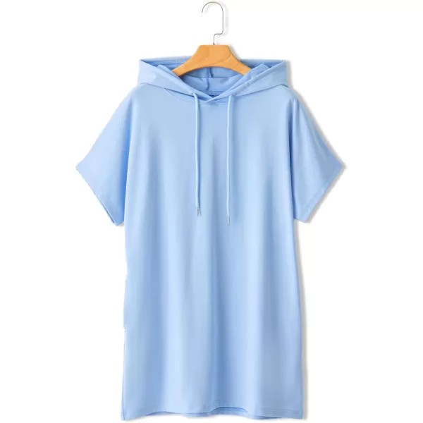 Dokotoo Womens Summer Oversized Hoodies Casual Short Sleeve Shirts Fashion Tunic Tops with Pockets