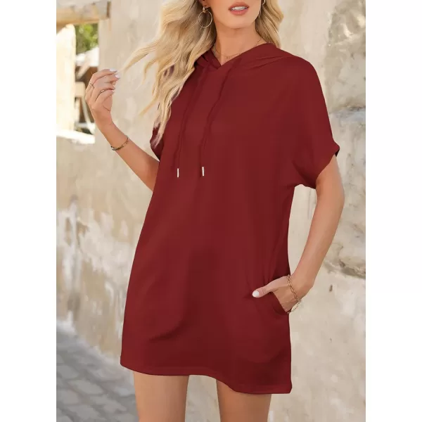 Dokotoo Womens Summer Oversized Hoodies Casual Short Sleeve Shirts Fashion Tunic Tops with Pockets