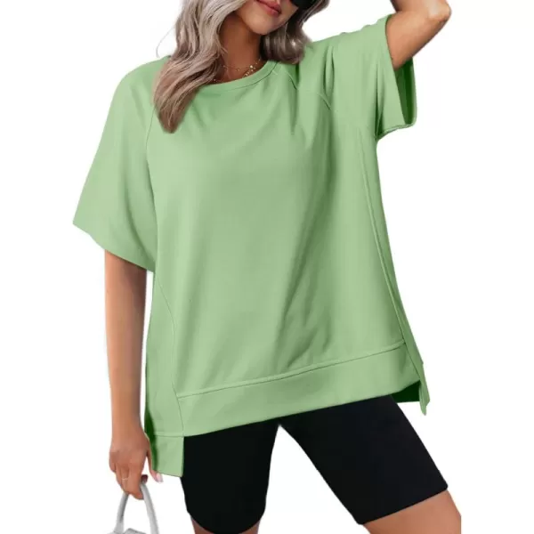 Dokotoo Oversized T Shirts for Women Crewneck Short Sleeve Casual Summer Tops Lightweight Loose High Low Blouse