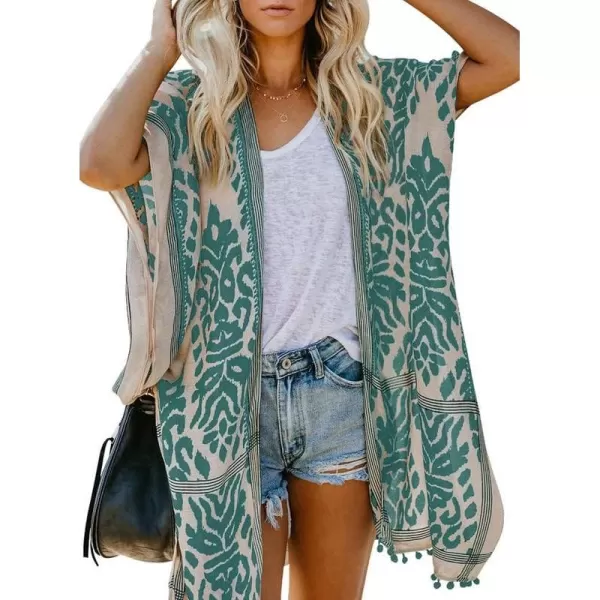 Dokotoo Womens 2024 Summer Beach Hawaiian Vacation Long Kimono Cardigans Swimsuits Cover ups