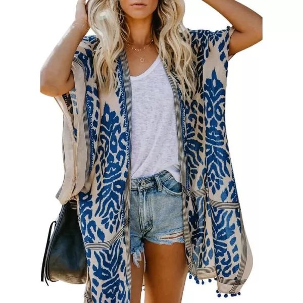 Dokotoo Womens 2024 Summer Beach Hawaiian Vacation Long Kimono Cardigans Swimsuits Cover ups