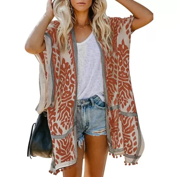 Dokotoo Womens 2024 Summer Beach Hawaiian Vacation Long Kimono Cardigans Swimsuits Cover ups
