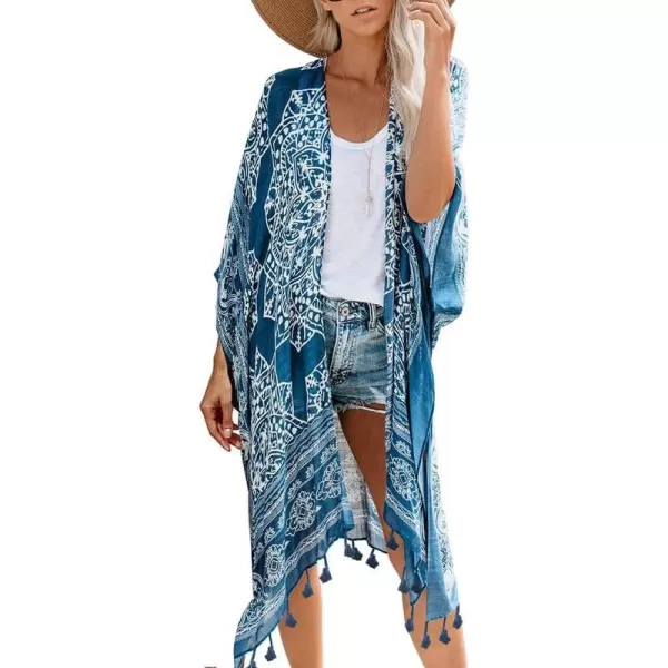 Dokotoo Womens 2024 Summer Beach Hawaiian Vacation Long Kimono Cardigans Swimsuits Cover ups