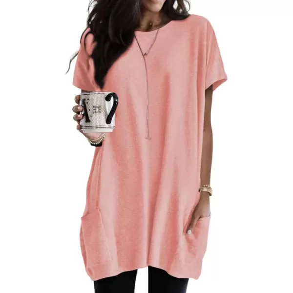 Dokotoo Womens Summer Casual Shirts Short Sleeve Tunic Tops with Pockets