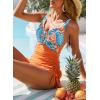 imageDokotoo One Piece Swimdress Swimsuits for Women 2025 Tummy Control Swimwear Dresses Summer Skirt Bathing SuitOrange