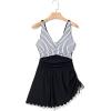 imageDokotoo One Piece Swimdress Swimsuits for Women 2025 Tummy Control Swimwear Dresses Summer Skirt Bathing SuitWhite Stripe