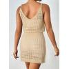 imageDokotoo Summer Crochet Hollow Out Knit Beach Bathing Suit Swim Cover Ups Cruise Outfits Vacation Dresses for Women 2025Apricot