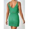 imageDokotoo Summer Crochet Hollow Out Knit Beach Bathing Suit Swim Cover Ups Cruise Outfits Vacation Dresses for Women 2025Dark Green