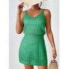 imageDokotoo Summer Crochet Hollow Out Knit Beach Bathing Suit Swim Cover Ups Cruise Outfits Vacation Dresses for Women 2025Dark Green