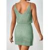 imageDokotoo Summer Crochet Hollow Out Knit Beach Bathing Suit Swim Cover Ups Cruise Outfits Vacation Dresses for Women 2025Green
