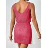 imageDokotoo Summer Crochet Hollow Out Knit Beach Bathing Suit Swim Cover Ups Cruise Outfits Vacation Dresses for Women 2025Rose Red