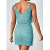 imageDokotoo Summer Crochet Hollow Out Knit Beach Bathing Suit Swim Cover Ups Cruise Outfits Vacation Dresses for Women 2025Turquoise