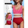 imageDokotoo Womens 2 Piece Swimsuit Scoop Neck Sleeveless 2025 Racerback Top Tummy Control Tie Knot Bathing Suits Floral BottomsFloral Red