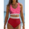 imageDokotoo Womens 2 Piece Swimsuit Scoop Neck Sleeveless 2025 Racerback Top Tummy Control Tie Knot Bathing Suits Floral BottomsFloral Red