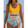 imageDokotoo Womens 2 Piece Swimsuit Scoop Neck Sleeveless 2025 Racerback Top Tummy Control Tie Knot Bathing Suits Floral BottomsFloral Yellow