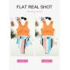 imageDokotoo Womens 2 Piece Swimsuit Scoop Neck Sleeveless 2025 Racerback Top Tummy Control Tie Knot Bathing Suits Floral BottomsOrange Striped