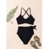 imageDokotoo Womens High Waisted Floral Bikini Sets Swimsuit Suit for Women 2025 Tummy Control Bathing Suit Swimwear for SummerBlack