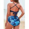 imageDokotoo Womens High Waisted Floral Bikini Sets Swimsuit Suit for Women 2025 Tummy Control Bathing Suit Swimwear for SummerBlue