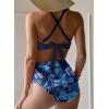 imageDokotoo Womens High Waisted Floral Bikini Sets Swimsuit Suit for Women 2025 Tummy Control Bathing Suit Swimwear for SummerBlue