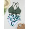 imageDokotoo Womens High Waisted Floral Bikini Sets Swimsuit Suit for Women 2025 Tummy Control Bathing Suit Swimwear for SummerGreen