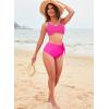 imageDokotoo Womens High Waisted Floral Bikini Sets Swimsuit Suit for Women 2025 Tummy Control Bathing Suit Swimwear for SummerRose Red