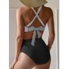 imageDokotoo Womens High Waisted Floral Bikini Sets Swimsuit Suit for Women 2025 Tummy Control Bathing Suit Swimwear for SummerWhite Stripes