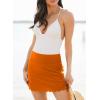 imageDokotoo Womens High Waisted Swim Skirt Bottoms Ruched Scallop Trim Bathing Suit Skirts Split Tankini Swimsuit BottomCarrot