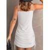 imageDokotoo Womens Hollow Out Cover Up Swimwear Beachwear Double Shoulder Straps Sleeveless Mini Dress Drawstring Beach DressWhite