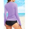 imageDokotoo Womens Long Sleeve Rash Guard Swim Shirts 14 Zip Up Sun Protection Swimsuit Top Bathing Suit No BottomPurple