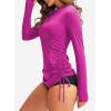 imageDokotoo Womens Long Sleeve Rash Guard Swim Shirts 14 Zip Up Sun Protection Swimsuit Top Bathing Suit No BottomRose Red
