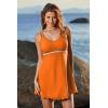 imageDokotoo Womens One Piece Swimsuit Tummy Control Adjustable Double Straps Wave Swimdress High Waisted Skirt Bathing SuitsOrange Runs Small  Choose One Size Up