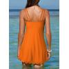 imageDokotoo Womens One Piece Swimsuit Tummy Control Adjustable Double Straps Wave Swimdress High Waisted Skirt Bathing SuitsOrange Runs Small  Choose One Size Up