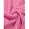imageDokotoo Womens Swimwear Beach Bikini Swimsuit Color Block Coverups Crochet Striped Side Split Mini DressBright Pink