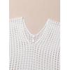 imageDokotoo Womens Swimwear Beach Bikini Swimsuit Color Block Coverups Crochet Striped Side Split Mini DressWhite