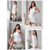 imageDokotoo Womens Swimwear Cover Ups 2025 Summer Crochet Hollow Out Knit Bathing Suit Beach DressesBeige Drawstring