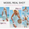 imageDokotoo Womens Swimwear Cover Ups 2025 Summer Crochet Hollow Out Knit Bathing Suit Beach DressesBlue