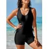 imageDokotoo Womens Tankini Swimsuits 2025 Two Piece Bathing Suits Tummy Control Swim Tank Top with Boy ShortsBlack