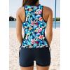imageDokotoo Womens Tankini Swimsuits 2025 Two Piece Bathing Suits Tummy Control Swim Tank Top with Boy ShortsBlue Floral